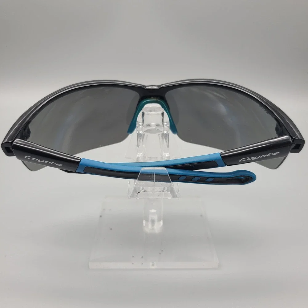 Coyote Napa Polarized Sunglasses Black Blue Wrap Sport 05603535 Blue Mirror Lens